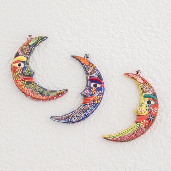 Alternate image for Ceramic wall adornments Set of 3 Crescent Moon Magic