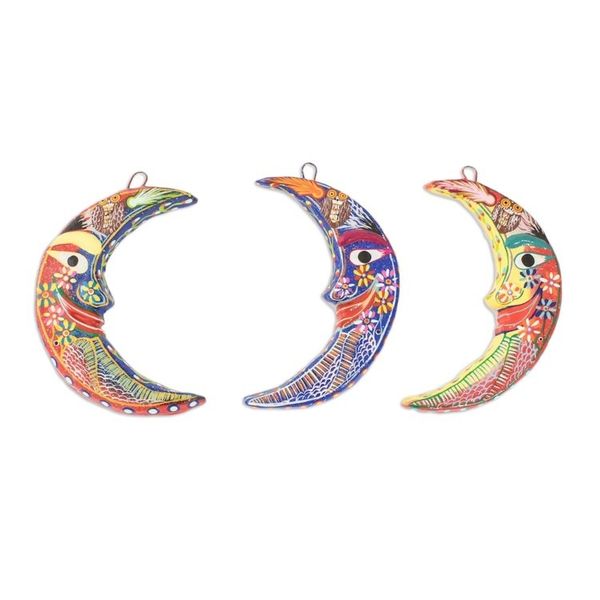 Alternate image for Ceramic wall adornments Set of 3 Crescent Moon Magic