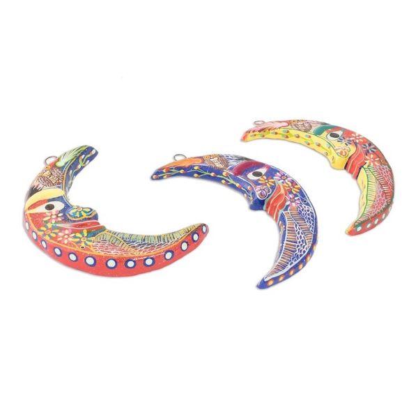 Alternate image for Ceramic wall adornments Set of 3 Crescent Moon Magic
