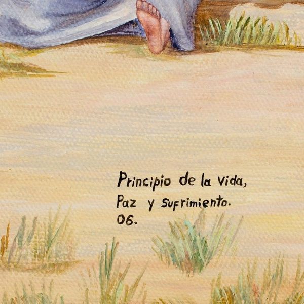 Alternate image for Signed Original Allegorical Oil Painting of the Life Cycle From Birth to Death