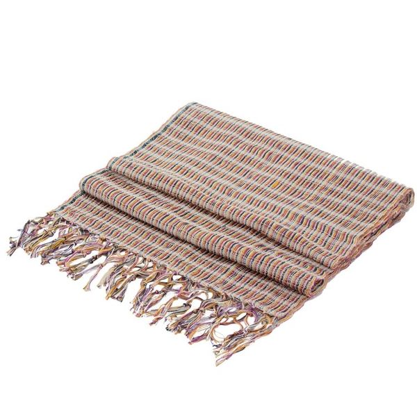 Alternate image for Artisan Designed and Crafted Cotton Scarf Subtle Textiles on Grey