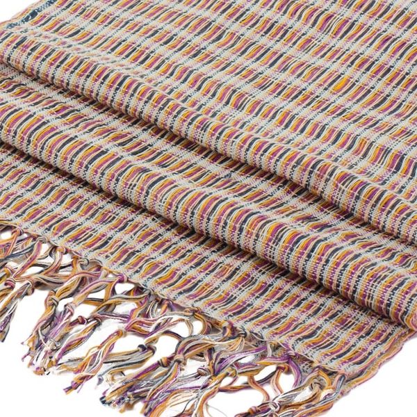 Alternate image for Artisan Designed and Crafted Cotton Scarf Subtle Textiles on Grey