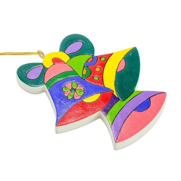 Alternate image for Pinewood ornaments Set of 6 Christmas Bells
