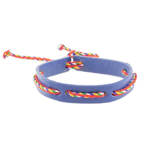 Alternate image for Blue Adjustable Wristband Bracelet with Colorful Cords Vital