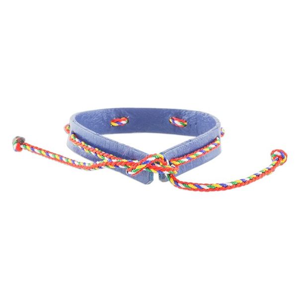 Alternate image for Blue Adjustable Wristband Bracelet with Colorful Cords Vital