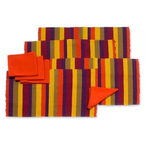 Alternate image for Modern Cotton Placemats and Napkins Set of 4 Casaca Fiesta