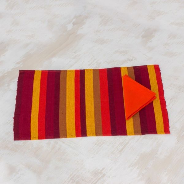 Alternate image for Modern Cotton Placemats and Napkins Set of 4 Casaca Fiesta