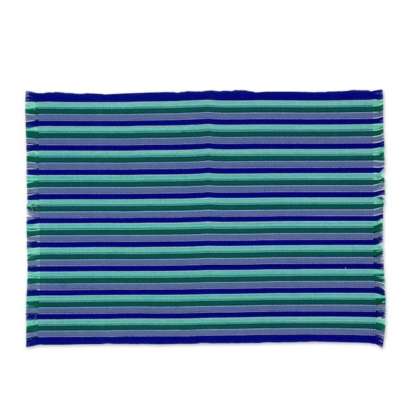 Alternate image for Set of 6 Cotton Placemats and Napkins in Blue from Guatemala Colors of the Sea