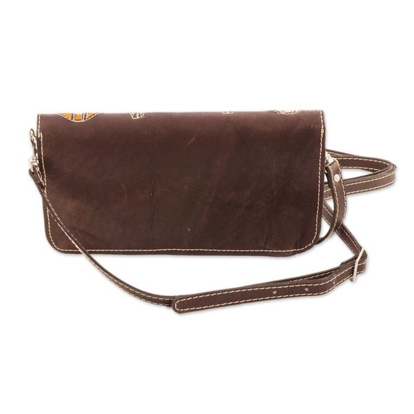 Alternate image for Brown and Saffron Leather Sling Style Handbag Madrone in Brown