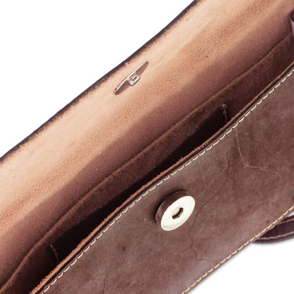 Alternate image for Brown and Saffron Leather Sling Style Handbag Madrone in Brown