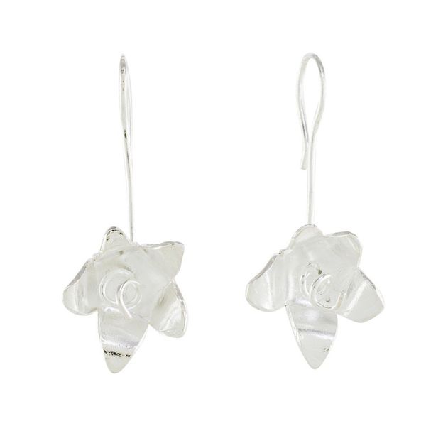 Alternate image for High-Polish Sterling Silver Drop Earrings from Costa Rica Shining Floral Happiness