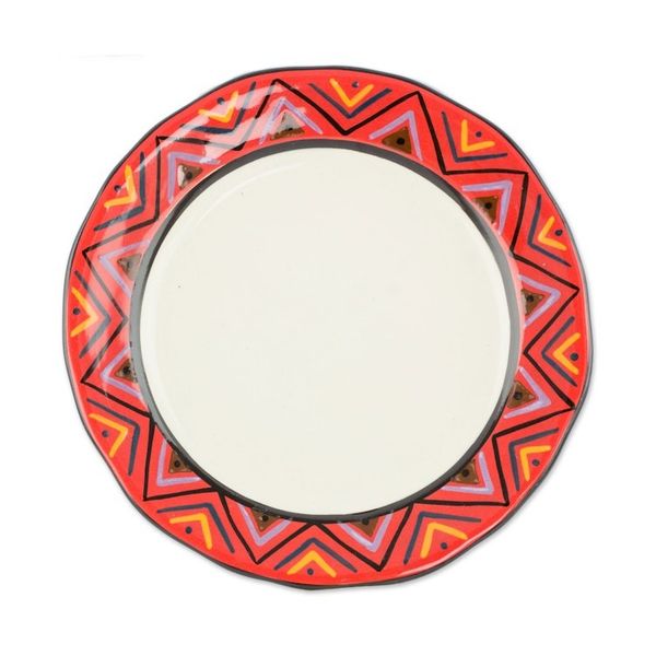 Alternate image for Artisan Crafted Maya Style Luncheon Plates Pair Tazumal