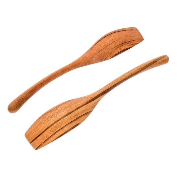 Alternate image for Set of 2 Handcrafted Wood Serving Utensils Peten Cuisine