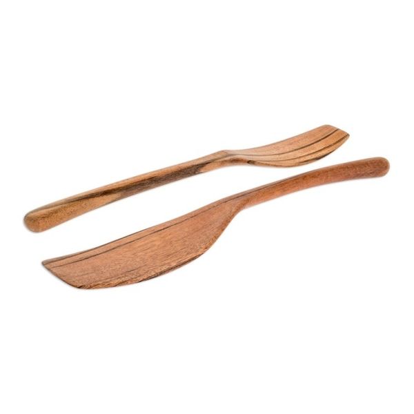 Alternate image for Set of 2 Handcrafted Wood Serving Utensils Peten Cuisine
