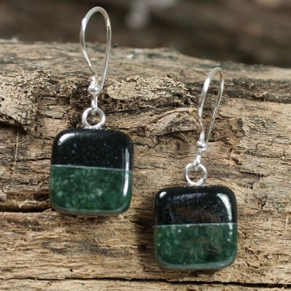 Alternate image for Fair Trade Sterling Silver Jade Dangle Earrings Duality