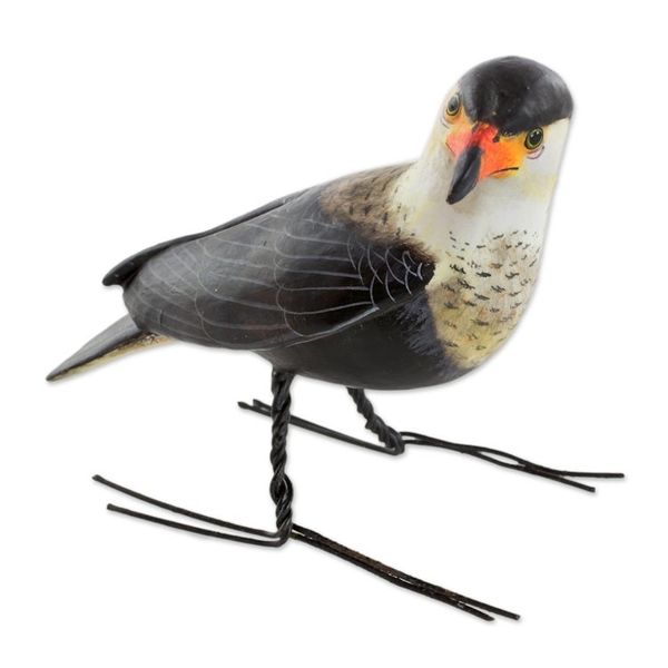 Alternate image for Hand Sculpted, Painted Ceramic Crested Caracara Figurine Crested Caracara