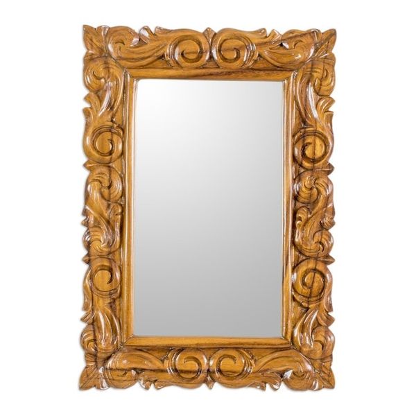 Alternate image for Artisan Crafted Classic Carved Wood Wall Mirror Eternal Spring