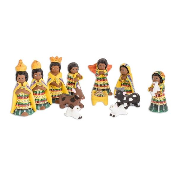 Alternate image for Ceramic nativity scene Set of 12 Christmas in San Juan