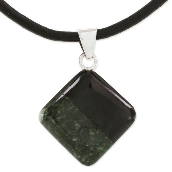 Alternate image for Cotton and Jade Pendant Necklace from Central America Duality