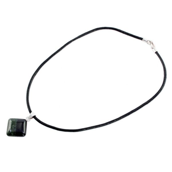 Alternate image for Cotton and Jade Pendant Necklace from Central America Duality
