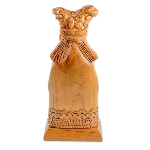 Alternate image for Hand-Carved Wood Sculpture of a Mayan Woman from Guatemala Mayan Midwife