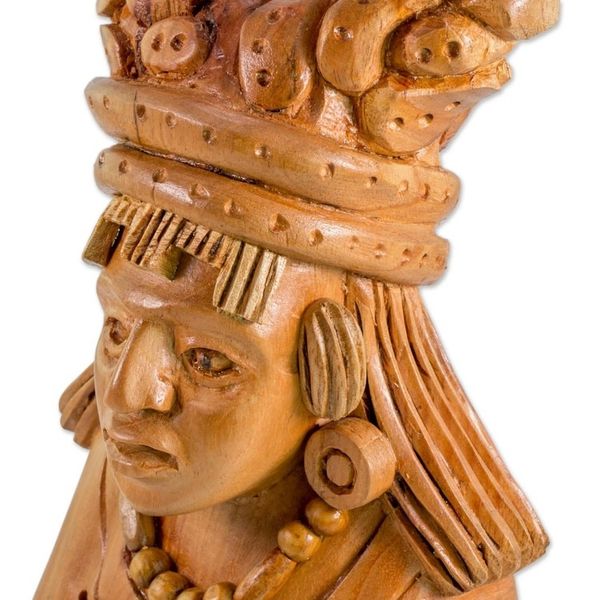 Alternate image for Hand-Carved Wood Sculpture of a Mayan Woman from Guatemala Mayan Midwife