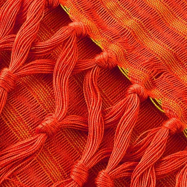 Alternate image for Unique Orange Cotton Scarf Citrus Fantasy