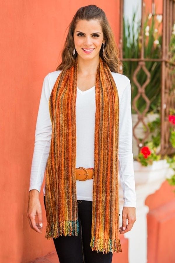 Alternate image for 100 Rayon from Bamboo Chenille Scarf Heart of the Land
