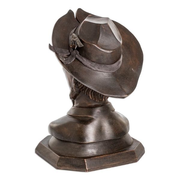 Alternate image for Cedar Wood Don Quijote Bust Sculpture from Guatemala Bust of Don Quijote