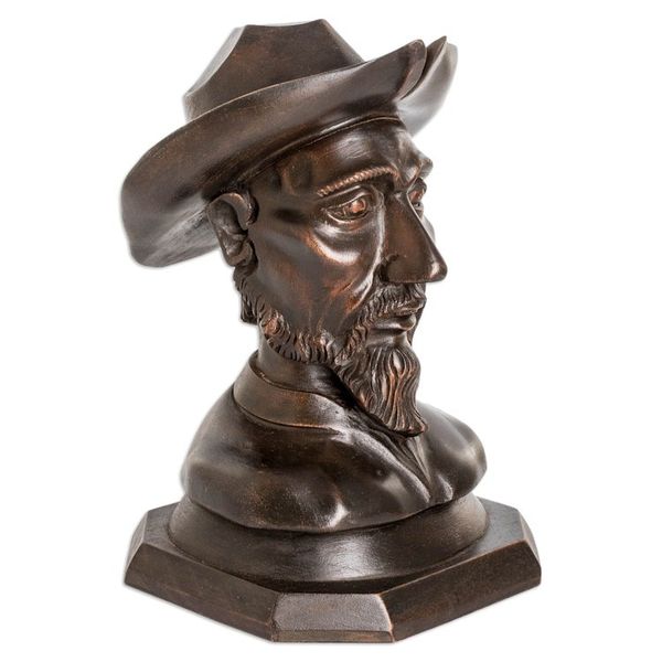 Alternate image for Cedar Wood Don Quijote Bust Sculpture from Guatemala Bust of Don Quijote