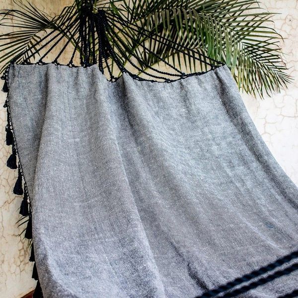 Alternate image for Handwoven Cotton Single Hammock in Graphite from Guatemala Stellar Night