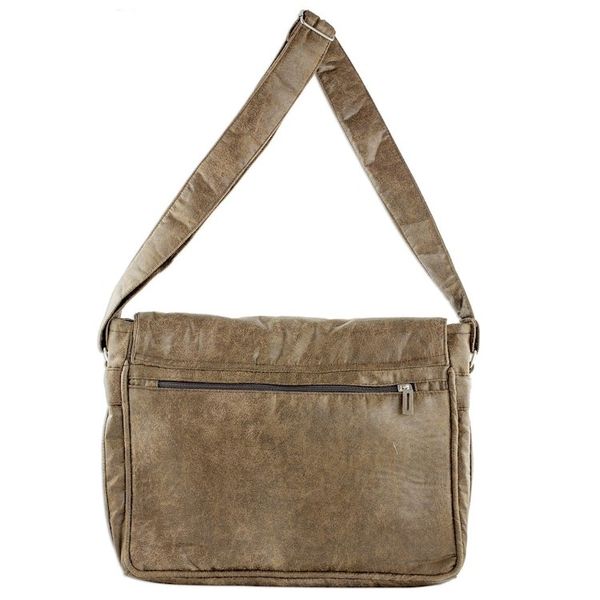 Alternate image for Handcrafted Brown Faux Leather Messenger Bag from Costa Rica Elegant Combination