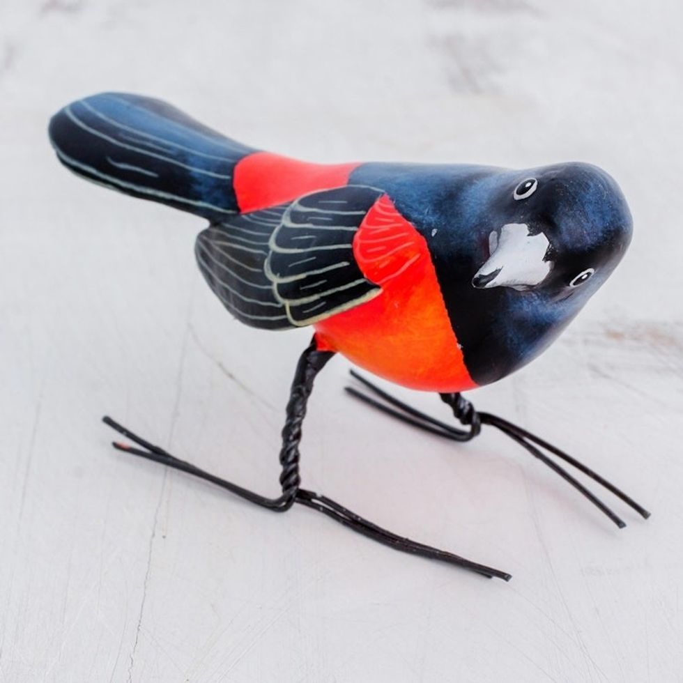 Ceramic Figurine of an Orchard Oriole Bird from Guatemala 'Orchard Oriole'