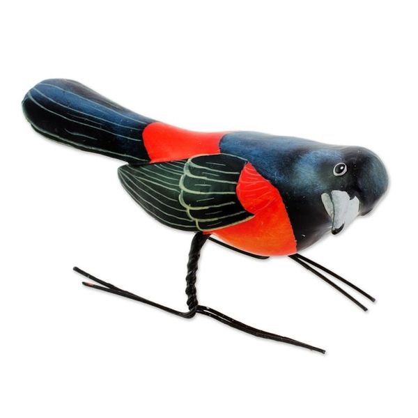 Alternate image for Ceramic Figurine of an Orchard Oriole Bird from Guatemala Orchard Oriole