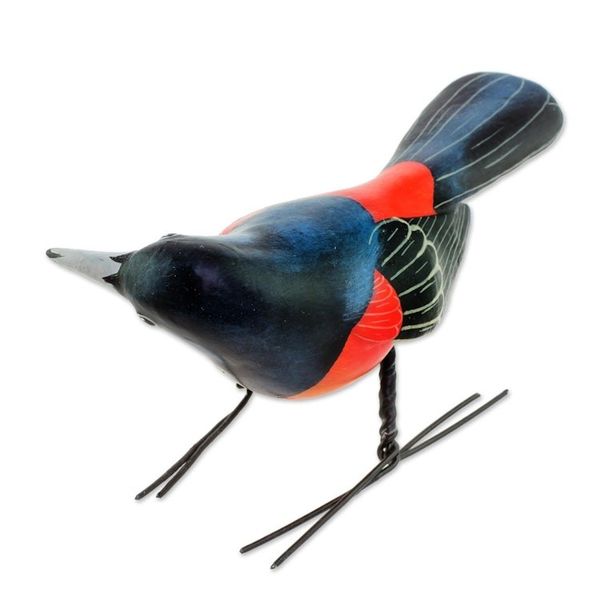 Alternate image for Ceramic Figurine of an Orchard Oriole Bird from Guatemala Orchard Oriole