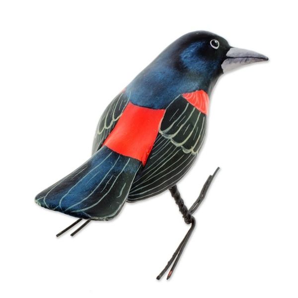 Alternate image for Ceramic Figurine of an Orchard Oriole Bird from Guatemala Orchard Oriole