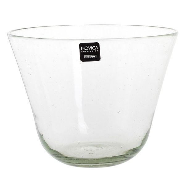 Alternate image for Handblown Recycled Clear Glass Salad Bowls Set of 3 Clear Delight