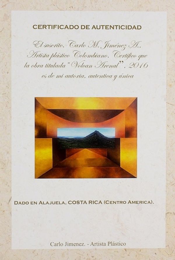 Alternate image for Expressionist Mountain Landscape Oil and Acrylic Painting Arenal Volcano
