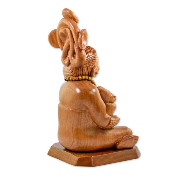 Alternate image for Handcrafted Cedar Mayan Sculpture from Guatemala Devoted Midwife