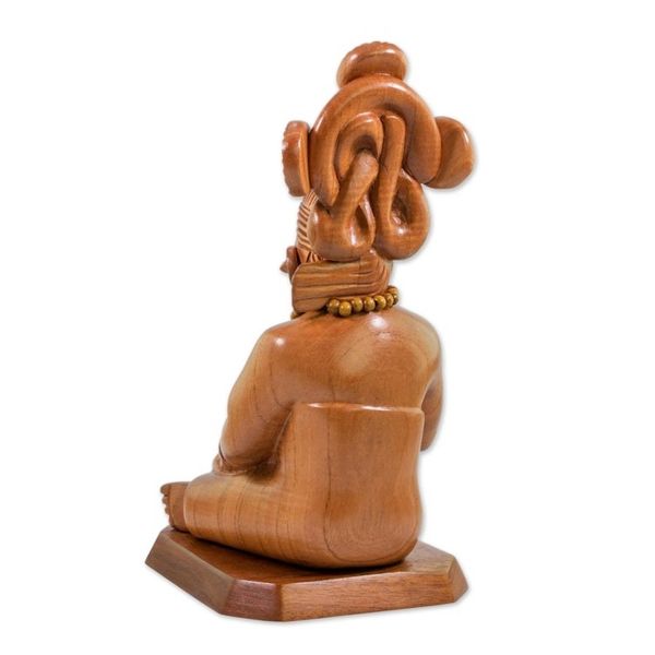 Alternate image for Handcrafted Cedar Mayan Sculpture from Guatemala Devoted Midwife