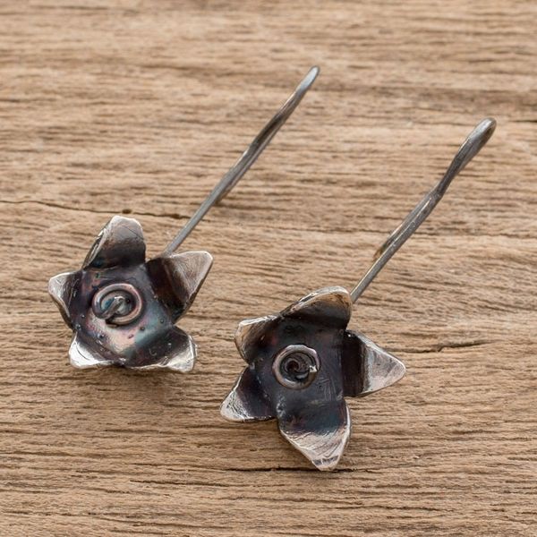 Alternate image for Sterling Silver Drop Earrings from Costa Rica Floral Happiness