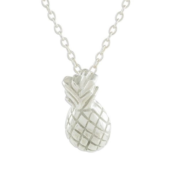 Alternate image for Handcrafted Sterling Silver Pineapple Pendant Necklace Sweet Pineapple
