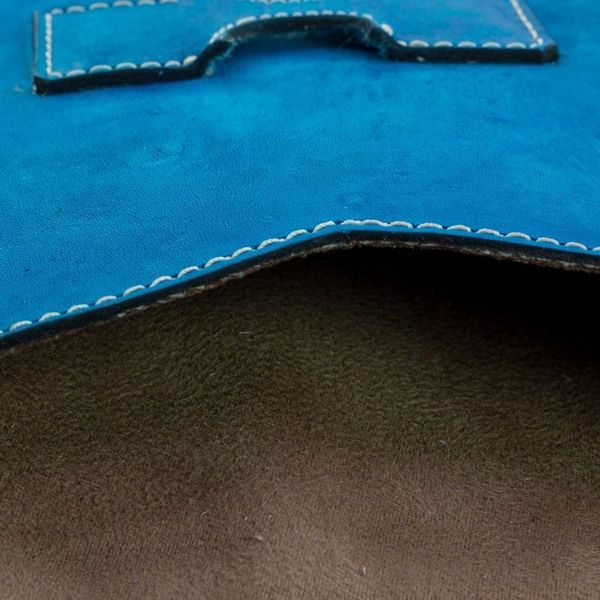 Alternate image for Handcrafted Leather Portfolio in Turquoise from Nicaragua Banks of the San Juan