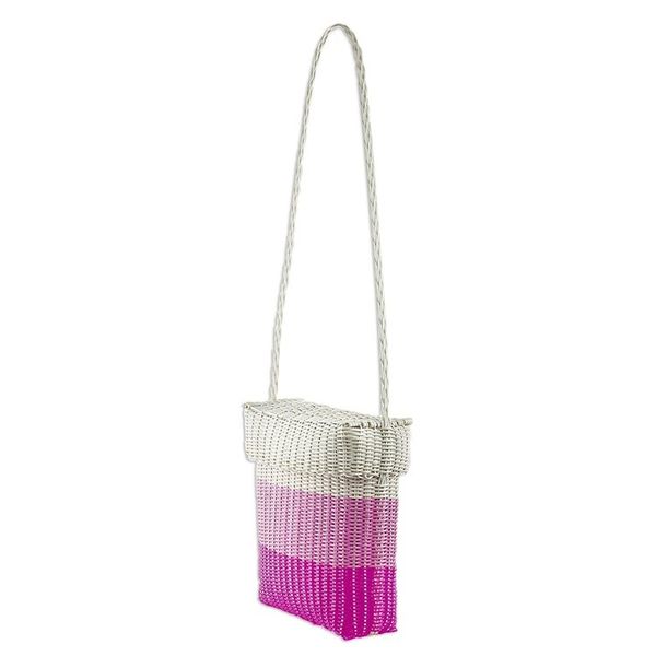 Alternate image for Handwoven Shoulder Bag in Light Orchid from Guatemala Innocent Beauty