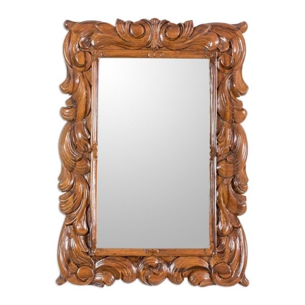 Alternate image for Guatemalan Artisan Crafted Carved Wood Wall Mirror Natural Grace