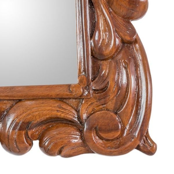 Alternate image for Guatemalan Artisan Crafted Carved Wood Wall Mirror Natural Grace