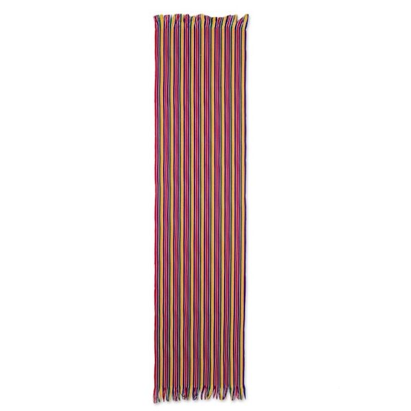 Alternate image for Multicolor Striped Cotton Table Runner from Guatemala Path of Happiness