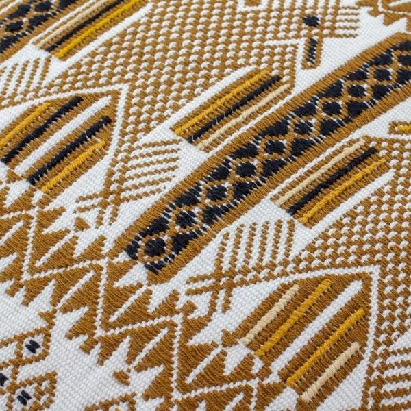 Alternate image for Two-headed Maya Eagle on Alabaster Cotton Cushion Cover Kot, Divine Eagle