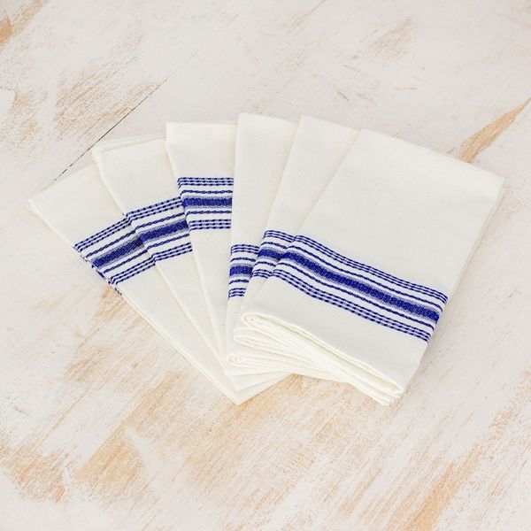 Alternate image for Striped 100 Cotton Napkins from Guatemala Set of 6 Peaceful Stripes