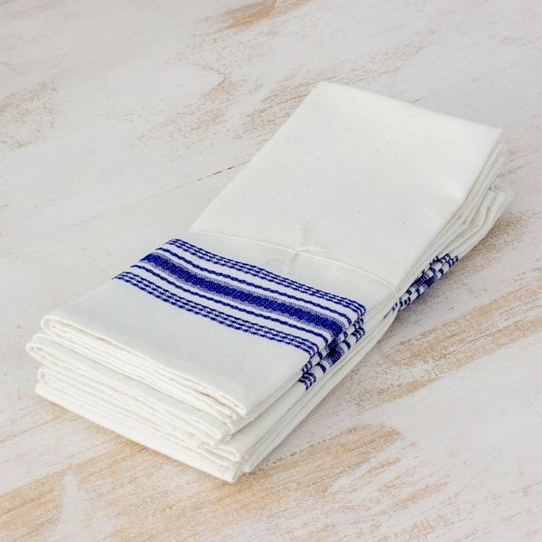 Alternate image for Striped 100 Cotton Napkins from Guatemala Set of 6 Peaceful Stripes